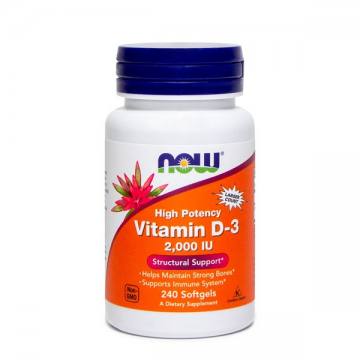 NOW Vitamin D3 2000 enot 240 kapsul